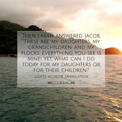 Picture 07 - Genesis 31:43 GW - Then Laban answered Jacob, “These are my - Bible Verse Picture