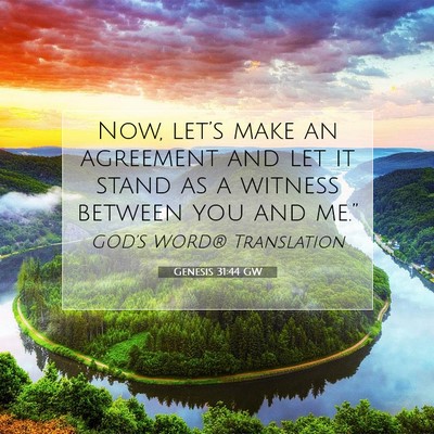 Picture 07 - Genesis 31:44 GW - Now, let’s make an agreement and let it stand - Bible Verse Picture
