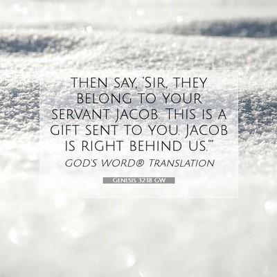 Picture 07 - Genesis 32:18 GW - then say, ‘Sir, they belong to your servant - Bible Verse Picture