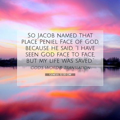 Picture 07 - Genesis 32:30 GW - So Jacob named that place Peniel Face of God, - Bible Verse Picture