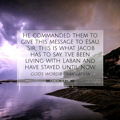 Picture 07 - Genesis 32:4 GW - He commanded them to give this message to Esau, - Bible Verse Picture