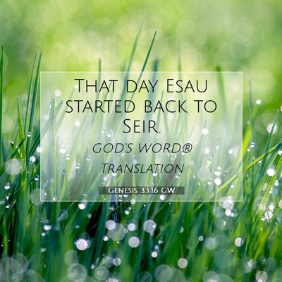 Picture 07 - Genesis 33:16 GW - That day Esau started back to - Bible Verse Picture