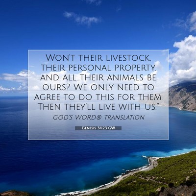 Picture 07 - Genesis 34:23 GW - Won’t their livestock, their personal property, - Bible Verse Picture