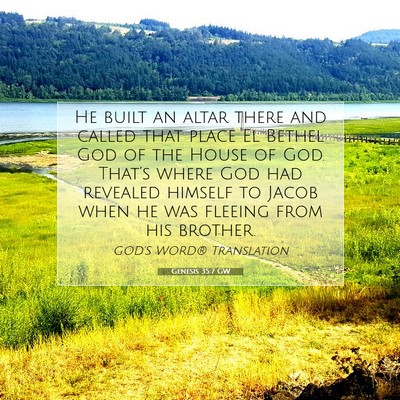 Picture 07 - Genesis 35:7 GW - He built an altar there and called that place El - Bible Verse Picture