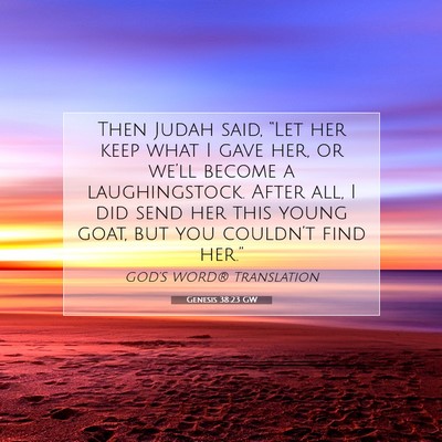 Picture 07 - Genesis 38:23 GW - Then Judah said, “Let her keep what I gave her, - Bible Verse Picture