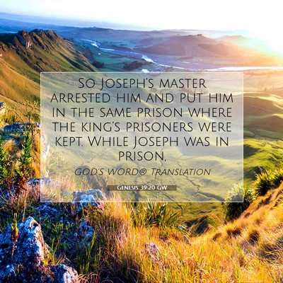 Picture 07 - Genesis 39:20 GW - So Joseph’s master arrested him and put him in - Bible Verse Picture