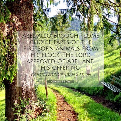 Picture 07 - Genesis 4:4 GW - Abel also brought some choice parts of the - Bible Verse Picture