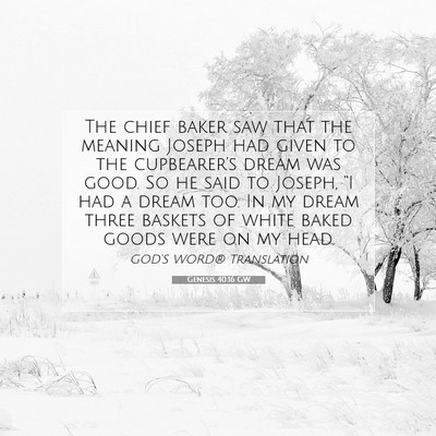 Picture 07 - Genesis 40:16 GW - The chief baker saw that the meaning Joseph had - Bible Verse Picture