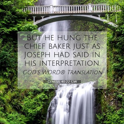 Picture 07 - Genesis 40:22 GW - But he hung the chief baker just as Joseph had - Bible Verse Picture