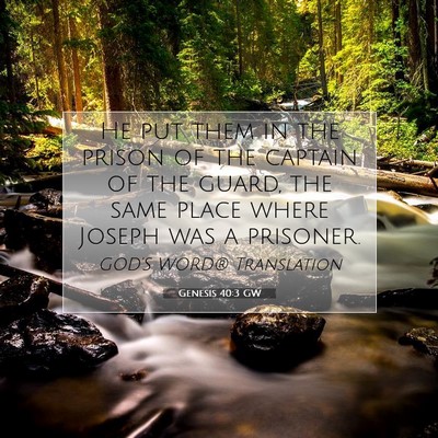 Picture 07 - Genesis 40:3 GW - He put them in the prison of the captain of the - Bible Verse Picture