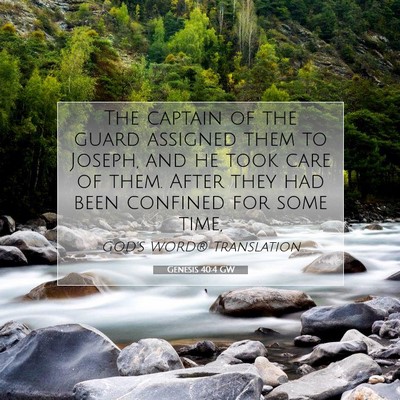 Picture 07 - Genesis 40:4 GW - The captain of the guard assigned them to Joseph, - Bible Verse Picture
