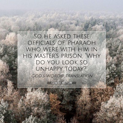 Picture 07 - Genesis 40:7 GW - So he asked these officials of Pharaoh who were - Bible Verse Picture