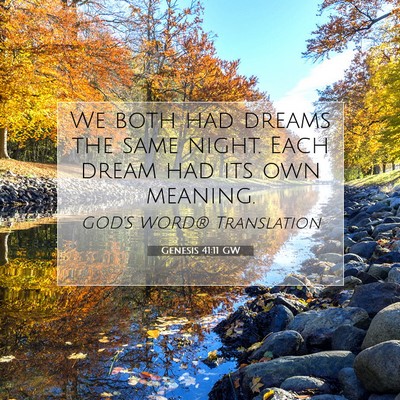 Picture 07 - Genesis 41:11 GW - We both had dreams the same night. Each dream had - Bible Verse Picture