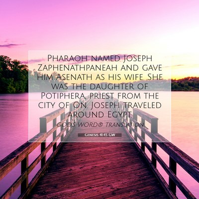Picture 07 - Genesis 41:45 GW - Pharaoh named Joseph Zaphenathpaneah and gave him - Bible Verse Picture