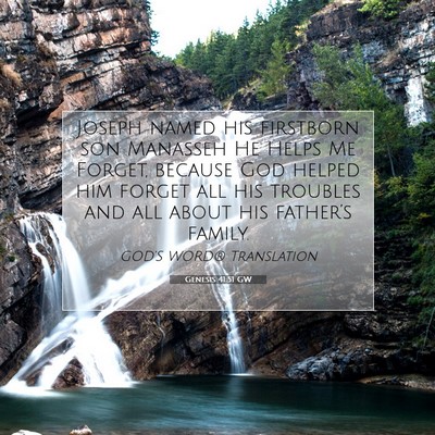 Picture 07 - Genesis 41:51 GW - Joseph named his firstborn son Manasseh He Helps - Bible Verse Picture