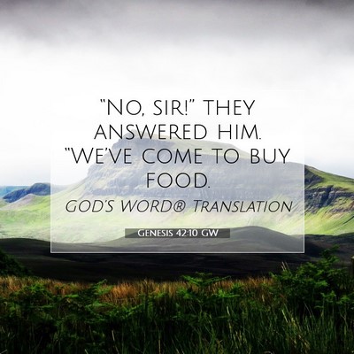 Picture 07 - Genesis 42:10 GW - “No, sir!” they answered him. “We’ve come - Bible Verse Picture