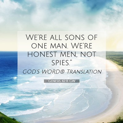 Picture 07 - Genesis 42:11 GW - We’re all sons of one man. We’re honest men, - Bible Verse Picture