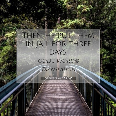 Picture 07 - Genesis 42:17 GW - Then he put them in jail for three - Bible Verse Picture