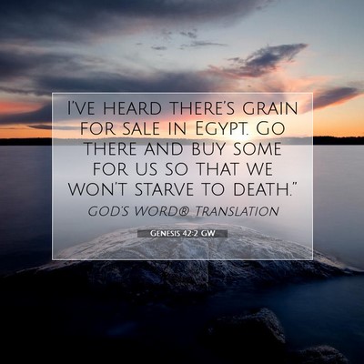 Picture 07 - Genesis 42:2 GW - I’ve heard there’s grain for sale in Egypt. - Bible Verse Picture