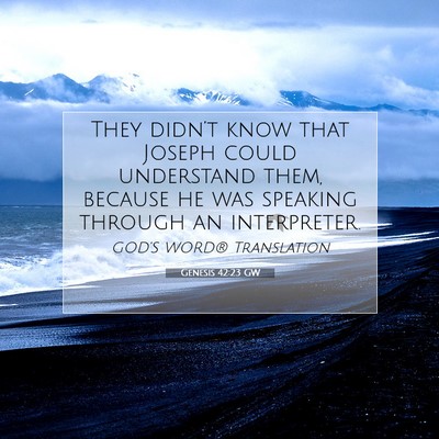 Picture 07 - Genesis 42:23 GW - They didn’t know that Joseph could understand - Bible Verse Picture