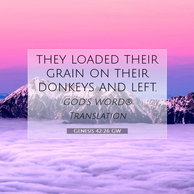 Picture 07 - Genesis 42:26 GW - they loaded their grain on their donkeys and - Bible Verse Picture