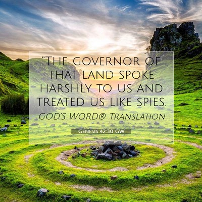 Picture 07 - Genesis 42:30 GW - “The governor of that land spoke harshly to us - Bible Verse Picture