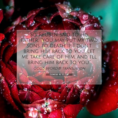 Picture 07 - Genesis 42:37 GW - So Reuben said to his father, “You may put my - Bible Verse Picture