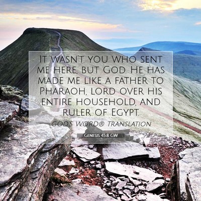 Picture 07 - Genesis 45:8 GW - It wasn’t you who sent me here, but God. He has - Bible Verse Picture