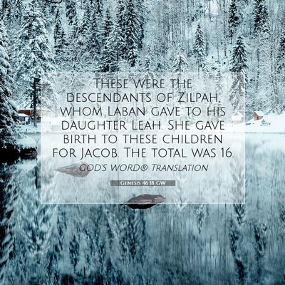 Picture 07 - Genesis 46:18 GW - These were the descendants of Zilpah, whom Laban - Bible Verse Picture
