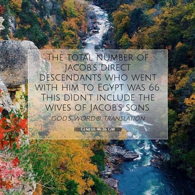 Picture 07 - Genesis 46:26 GW - The total number of Jacob’s direct descendants - Bible Verse Picture