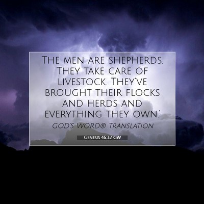 Picture 07 - Genesis 46:32 GW - The men are shepherds. They take care of - Bible Verse Picture