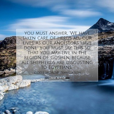 Picture 07 - Genesis 46:34 GW - you must answer, ‘We have taken care of herds - Bible Verse Picture
