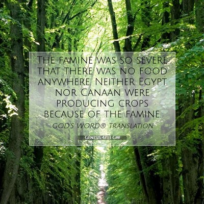 Picture 07 - Genesis 47:13 GW - The famine was so severe that there was no food - Bible Verse Picture