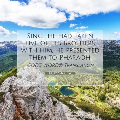 Picture 07 - Genesis 47:2 GW - Since he had taken five of his brothers with him, - Bible Verse Picture