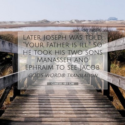 Picture 07 - Genesis 48:1 GW - Later Joseph was told, “Your father is ill.” - Bible Verse Picture
