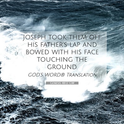 Picture 07 - Genesis 48:12 GW - Joseph took them off his father’s lap and bowed - Bible Verse Picture