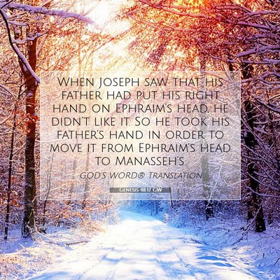 Picture 07 - Genesis 48:17 GW - When Joseph saw that his father had put his right - Bible Verse Picture