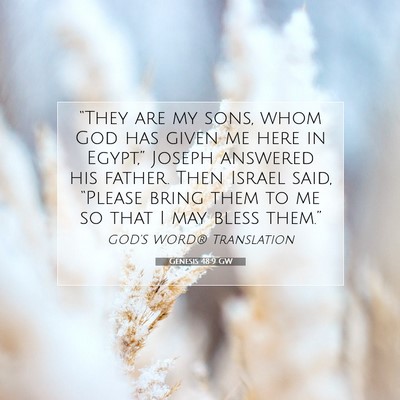 Picture 07 - Genesis 48:9 GW - “They are my sons, whom God has given me here - Bible Verse Picture