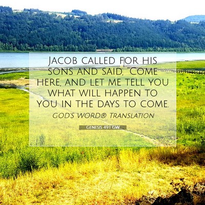 Picture 07 - Genesis 49:1 GW - Jacob called for his sons and said, “Come here, - Bible Verse Picture