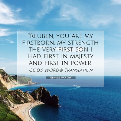 Picture 07 - Genesis 49:3 GW - “Reuben, you are my firstborn, my strength, the - Bible Verse Picture