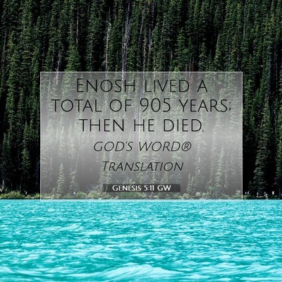Picture 07 - Genesis 5:11 GW - Enosh lived a total of 905 years; then he - Bible Verse Picture