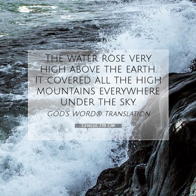 Picture 07 - Genesis 7:19 GW - The water rose very high above the earth. It - Bible Verse Picture