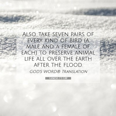 Picture 07 - Genesis 7:3 GW - Also, take seven pairs of every kind of bird (a - Bible Verse Picture