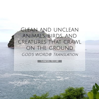 Picture 07 - Genesis 7:8 GW - Clean and unclean animals, birds, and creatures - Bible Verse Picture
