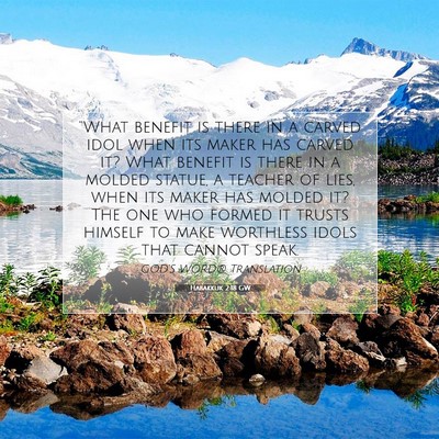 Picture 07 - Habakkuk 2:18 GW - “What benefit is there in a carved idol when - Bible Verse Picture