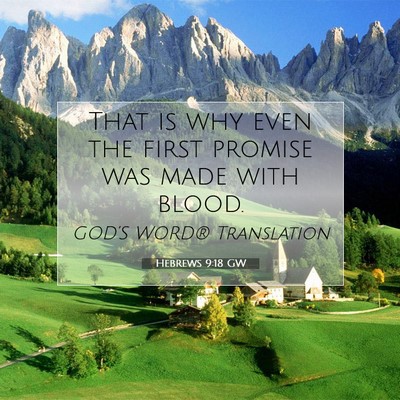 Picture 07 - Hebrews 9:18 GW - That is why even the first promise was made with - Bible Verse Picture