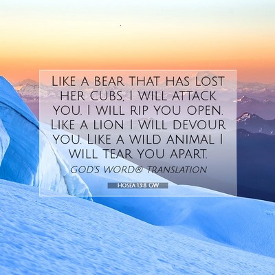 Picture 07 - Hosea 13:8 GW - Like a bear that has lost her cubs, I will attack - Bible Verse Picture