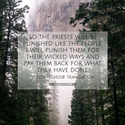 Picture 07 - Hosea 4:9 GW - So the priests will be punished like the people. - Bible Verse Picture