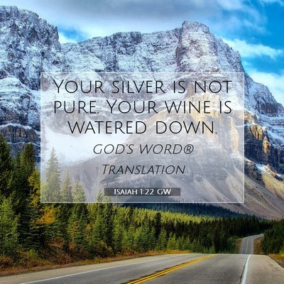 Picture 07 - Isaiah 1:22 GW - Your silver is not pure. Your wine is watered - Bible Verse Picture