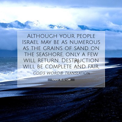 Picture 07 - Isaiah 10:22 GW - Although your people Israel may be as numerous as - Bible Verse Picture